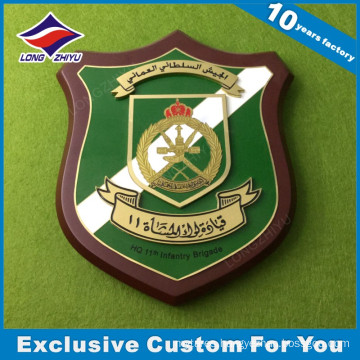 Wooden Shield Metal Plaque Customized Design